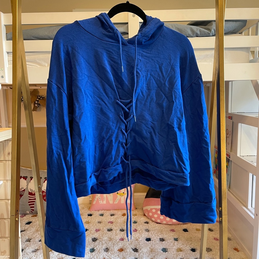 Gorgeous royal blue hoodie top